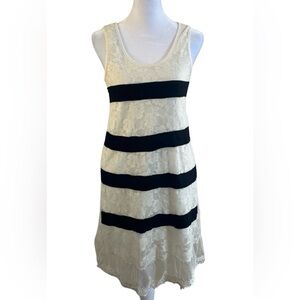 Elegant Black and White Lace Dress